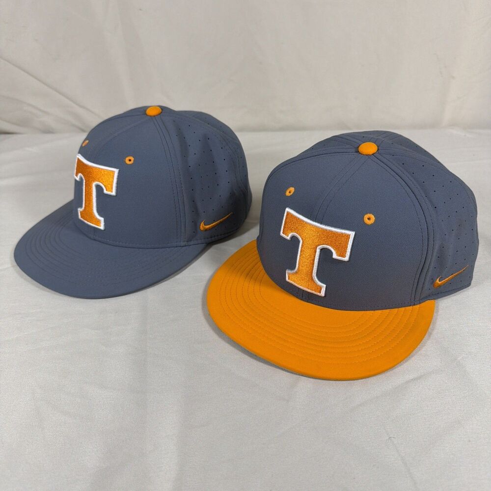 2 Nike True Baseball On Field Tennessee Vols Smokey Gray Hats Tony V BaseVOLS
